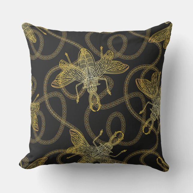 Luxe Golden Royalet Beetles Dekorativ kudde (Framsida)