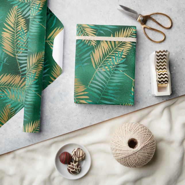 LUXE GRÖNT HANDFLATAN VÅR WRAPPING PAPPER GIFT WRA PRESENTPAPPER (Hantverk)