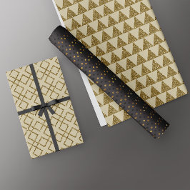 Luxe Guld Black Geometric Mönster Glitter