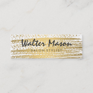 Luxe Guld Brushed Modern Text Mini Visitkort