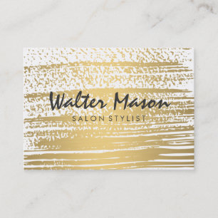 Luxe Guld Brushed Modern Text Visitkort