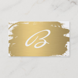 Luxe Guld Brushed Monogram Finare Text Visitkort