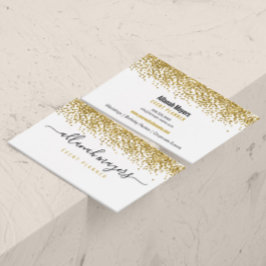 Luxe Guld Confetti-utseende Visitkort