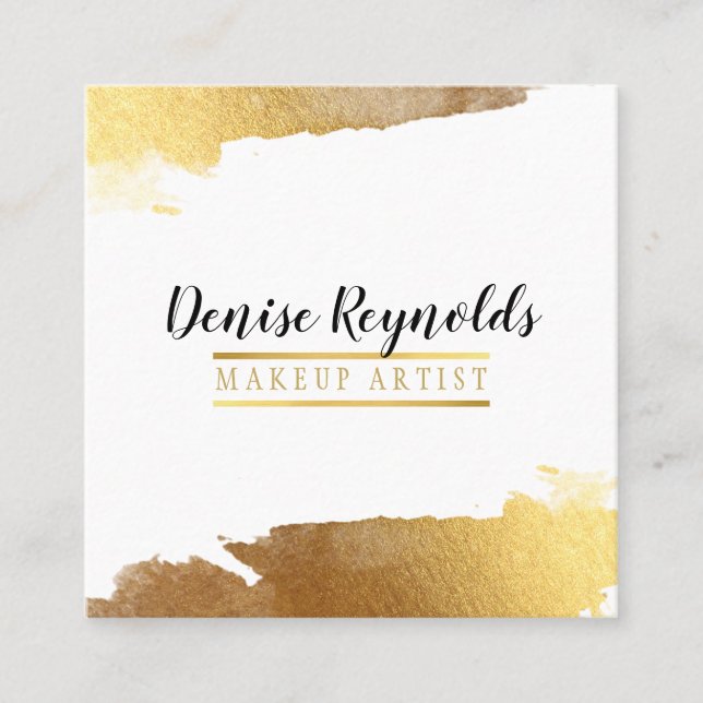 LUXE GULD EDGED snyggt modern chic chef Fyrkantigt Visitkort (Framsida)