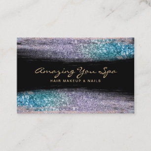 *~* Luxe Guld Glam Rainbow Ombre Glitter Visitkort