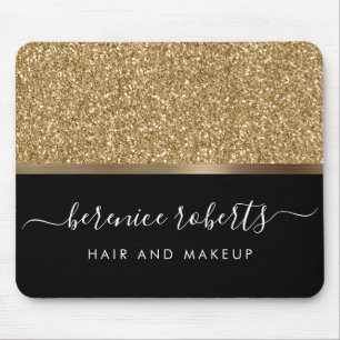Luxe Guld Glitter och Black Personlig Musmatta