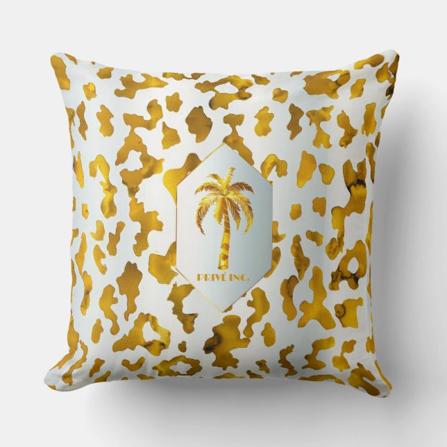 Luxe Guld Handflatan Safari Chic Decorative Kudde (Framsida)