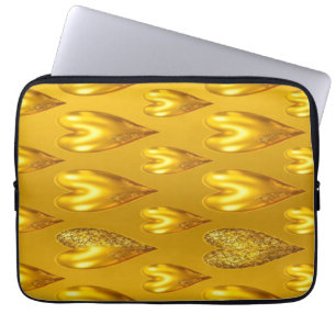 Luxe Guld Hearts bärbar dator Fodral