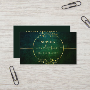 Luxe Guld Logotyp Circle Foliage Namnteckning skri Visitkort