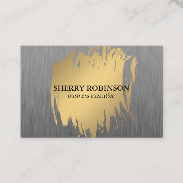 Luxe Guld med Faux Metallic Visitkort (Framsida)