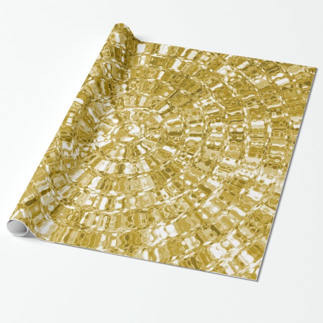 LUXE GULD METALLIC LOOK WRAPPING PAPPER GIFT WRAP PRESENTPAPPER (Utrullad)