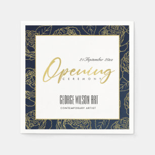 LUXE GULD NAVY RO BLOMMIGT GRAND OPENING CEREMONY PAPPERSSERVETT