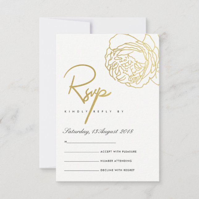 LUXE GULD NAVY WHITE ELEGANT RO BLOMMIGT OSA KORT (Framsida)