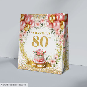 Luxe Guld nummer 80:e födelsedagen Boho blommor