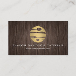 Luxe Guld och Woodgrain Catering, Restaurant, Chef Visitkort