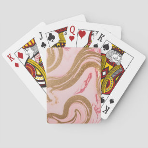 Luxe Guld Rosa AI Konst Casinokort