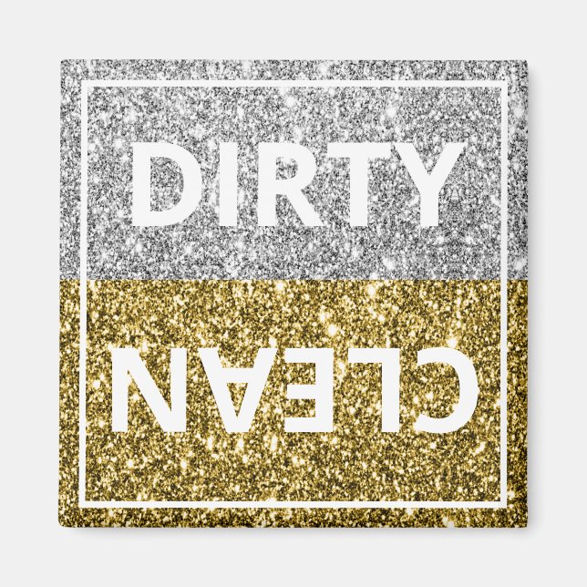 Luxe Guld Silver Glitter Shine Dishwasher Magnet (Framsidan)