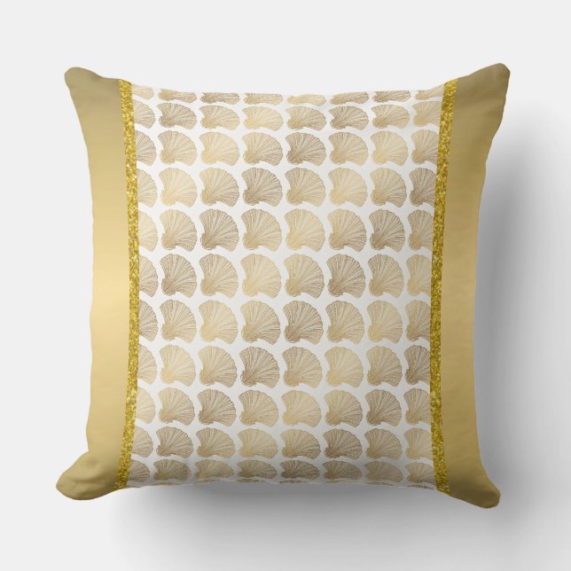 Luxe Guld Snigelskal Design Kuddöverdrag Kudde (Framsida)