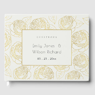 LUXE GULD WHITE NAVY ELEGANT RO BLOMMIGT GÄSTBÖCKER