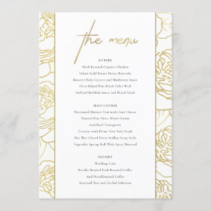LUXE GULD WHITE NAVY ELEGANT RO BLOMMIGT MENU MENY