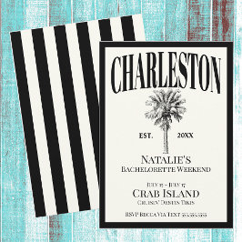 Luxe Handflatan Träd Charleston Coastal Bacheloret Inbjudningar