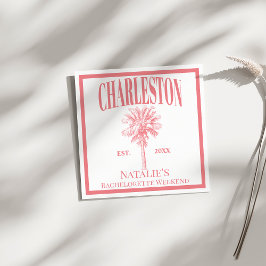Luxe Handflatan Träd Charleston Coastal Bacheloret Pappersservett