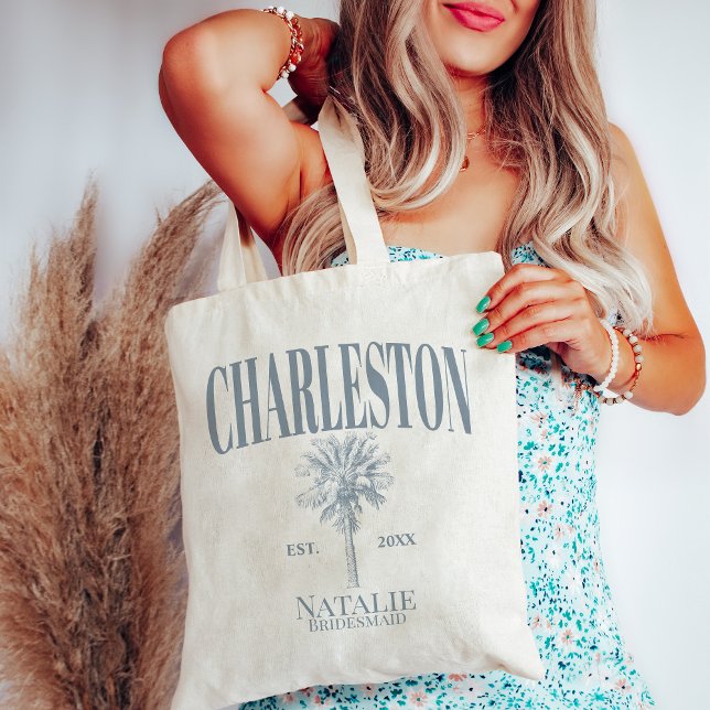 Luxe Handflatan Träd Charleston Coastal Bacheloret Tygkasse (Skapare uppladdad)