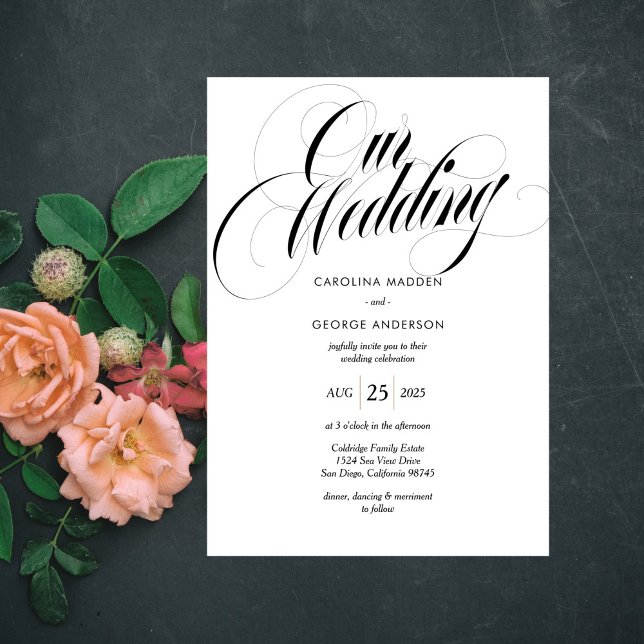 Luxe Headline Wedding bjudande Inbjudningar (Skapare uppladdad)