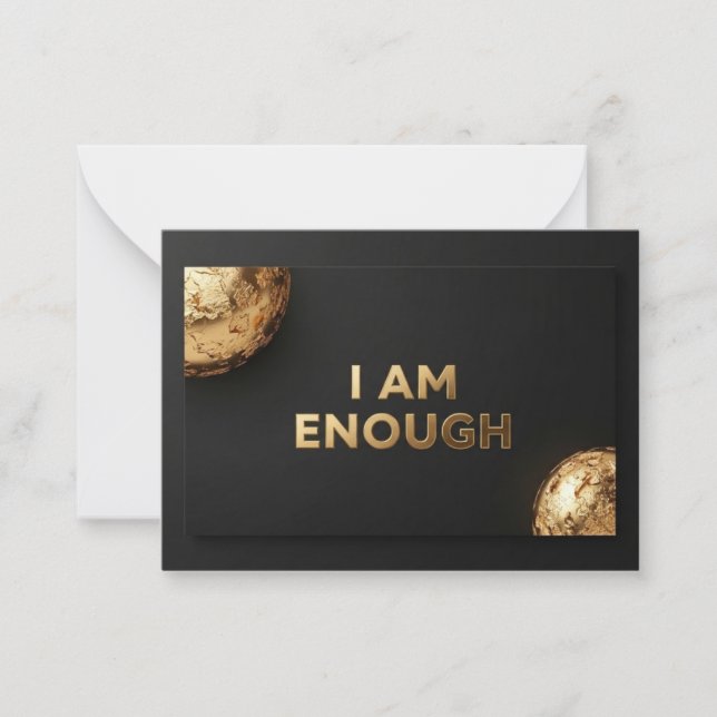 Luxe "I AM ENOUGH" Affirmation Card Anteckningskort (Framsida)