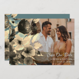 Luxe i Bloom Photo Save Date Card Spara Datumet
