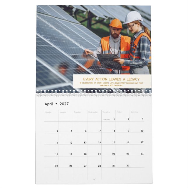 Luxe Ivory Guld Monogram Logotyp Photo Business Kalender (Apr 2027)