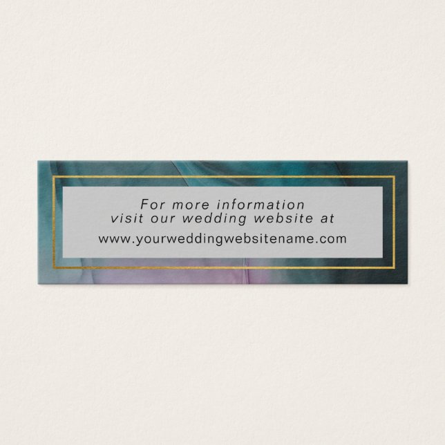Luxe Jewel Tone Bläck Tvättar Bröllop Webben Site Litet Visitkort (Framsidan)