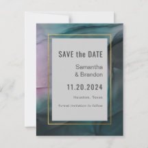 Luxe Jewel Tones Bläck Tvättar Bröllop spara datum