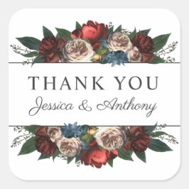 Luxe Juvelton Nyans Blomsterbukett Tack Fyrkantigt Klistermärke