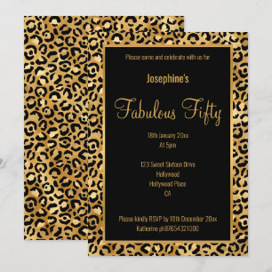 LUXE LEOPARD ALL BLACK GULD ANPASSNINGSBAR INBJUDA INBJUDNINGAR