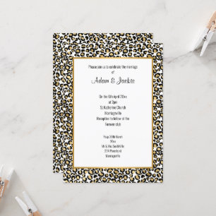 LUXE LEOPARD GULD TRIM BRÖLLOP INBJUDNINGAR