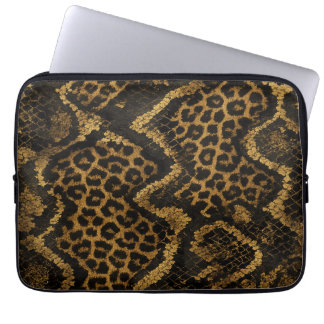 Luxe Leopard-Python Fusion Skriv ut Laptop Fodral