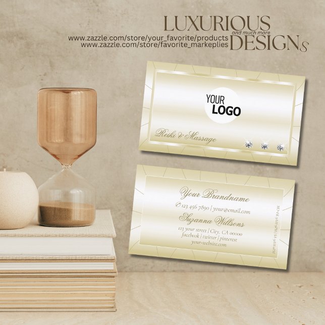 Luxe Light Golden med diamanter och Logotyp Luxuri Visitkort (Skapare uppladdad)