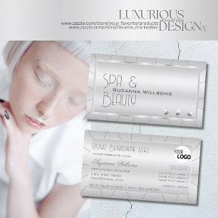 Luxe Light Silver med diamanter och Logotyp Luxuri Visitkort
