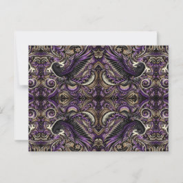 Luxe lila guld batik korp tessellation mosaik vykort