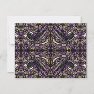Luxe lila guld batik korp tessellation mosaik vykort
