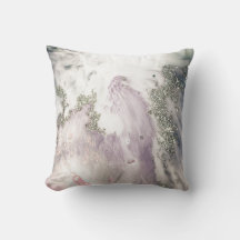 LUXE LILA LILAC SILVER MARBLE INSPIRED CUSHION