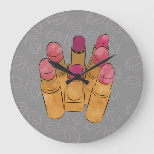 Luxe Lipstick Kiss Stor Klocka