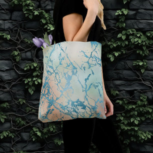 Luxe Marble   Facklig Gult och Coral Teal Vein Tygkasse