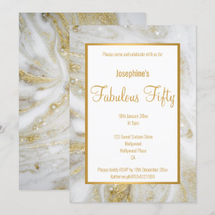 LUXE MARBLE PEARL GULD ABSTRAKT ANPASSNINGSBAR INV INBJUDNINGAR
