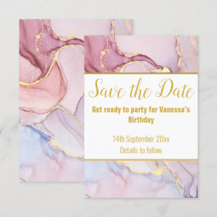 LUXE MARmor PASTELL Spara DATUM RSVP-KORT OSA Kort