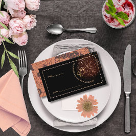 Luxe Metallisk Koppar Quinceañera  Elegant Ros Placeringskort