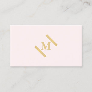 Luxe Minimalist Monogram Guld/Rosa Visitkort