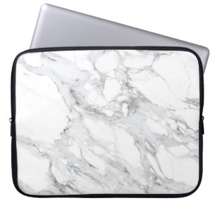 Luxe Minimalist White Marble Laptop Fodral