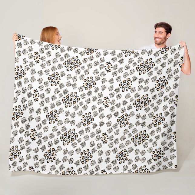 Luxe modern animalprint be brave girl fleecefilt (På plats)